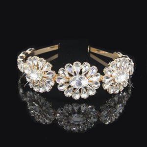Multicolor Crystal Wedding Hair Accessories Flowers Rhinestone Baroque Headband
