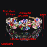 Multicolor Crystal Wedding Hair Accessories Flowers Rhinestone Baroque Headband