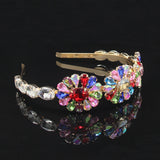 Multicolor Crystal Wedding Hair Accessories Flowers Rhinestone Baroque Headband