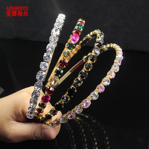 Multicolor Rhinestone Hairband Crystal Wedding Tiaras Bridal Hair Accessories