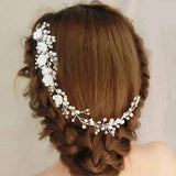 Bridal Pearl Flower Hair Comb Tiara Headband
