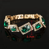 Crystal Wedding Bracelet Full Rhinestone Bride Love Charm Chain