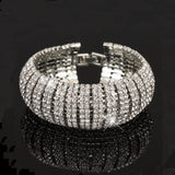 Crystal Wedding Bracelet Full Rhinestone Bride Love Charm Chain