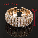 Crystal Wedding Bracelet Full Rhinestone Bride Love Charm Chain