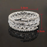 Crystal Wedding Bracelet Full Rhinestone Bride Love Charm Chain