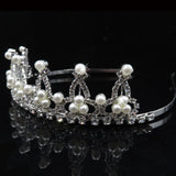 Bride Tiara Headband Pearl Rhinestone Crown Wedding Hair Accessories