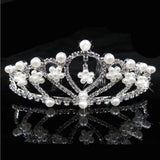 Bride Tiara Headband Pearl Rhinestone Crown Wedding Hair Accessories