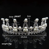 Bride Tiara Headband Pearl Rhinestone Crown Wedding Hair Accessories
