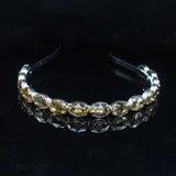 Crystal Rhinestone Baroque Headband Silver Plated
