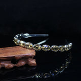 Crystal Rhinestone Baroque Headband Silver Plated