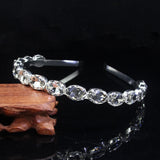 Crystal Rhinestone Baroque Headband Silver Plated