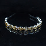Crystal Rhinestone Baroque Headband Silver Plated