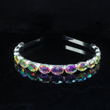 Crystal Rhinestone Baroque Headband Silver Plated