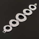 Silver Plated Rhinestone Charm Bracelet for Women