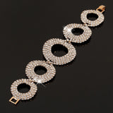 Silver Plated Rhinestone Charm Bracelet for Women