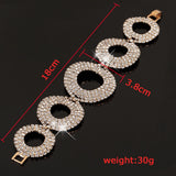Silver Plated Rhinestone Charm Bracelet for Women