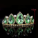 Sparkling Multicolor Crystal Big Wedding Crown Comb Rhinestones Headband