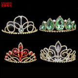 Sparkling Multicolor Crystal Big Wedding Crown Comb Rhinestones Headband