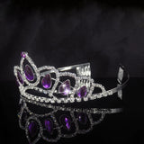 Sparkling Multicolor Crystal Big Wedding Crown Comb Rhinestones Headband