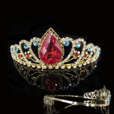 Sparkling Multicolor Crystal Big Wedding Crown Comb Rhinestones Headband