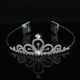 Princess Tiara Pearl Headband Crystal Rhinestone Bridal Wedding Hair Accessories