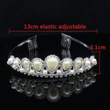 Princess Tiara Pearl Headband Crystal Rhinestone Bridal Wedding Hair Accessories