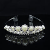 Princess Tiara Pearl Headband Crystal Rhinestone Bridal Wedding Hair Accessories