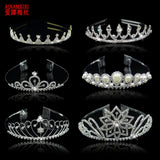 Princess Tiara Pearl Headband Crystal Rhinestone Bridal Wedding Hair Accessories