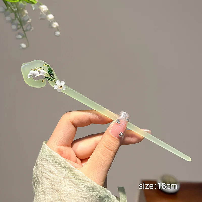 AISHG Chinese Style Hair Stricks Women Retro Hairpin Acetic Acid Head Back Hair