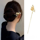 AISHG Women Sticks Hair Pin Alloy Pearl Flower Hairpin Antique Jewelry