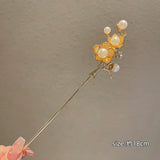 AISHG Women Sticks Hair Pin Alloy Pearl Flower Hairpin Antique Jewelry
