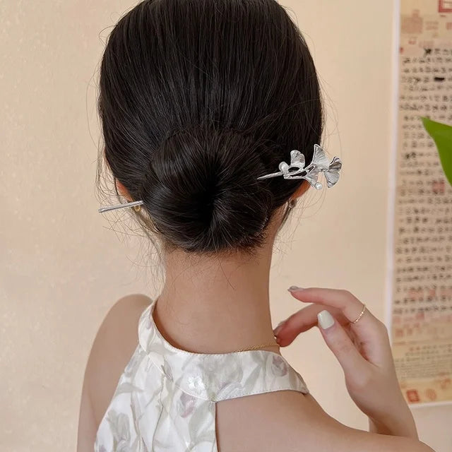 Ginkgo Leaf Hair Sticks Women Chinese Hairpins Headdress Jewelry