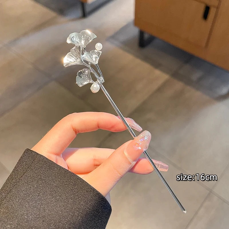 Ginkgo Leaf Hair Sticks Women Chinese Hairpins Headdress Jewelry