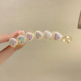 Pearl Vertical Banana Hairpin Hair Clip Women Hairgrips Barrette Ponytail
