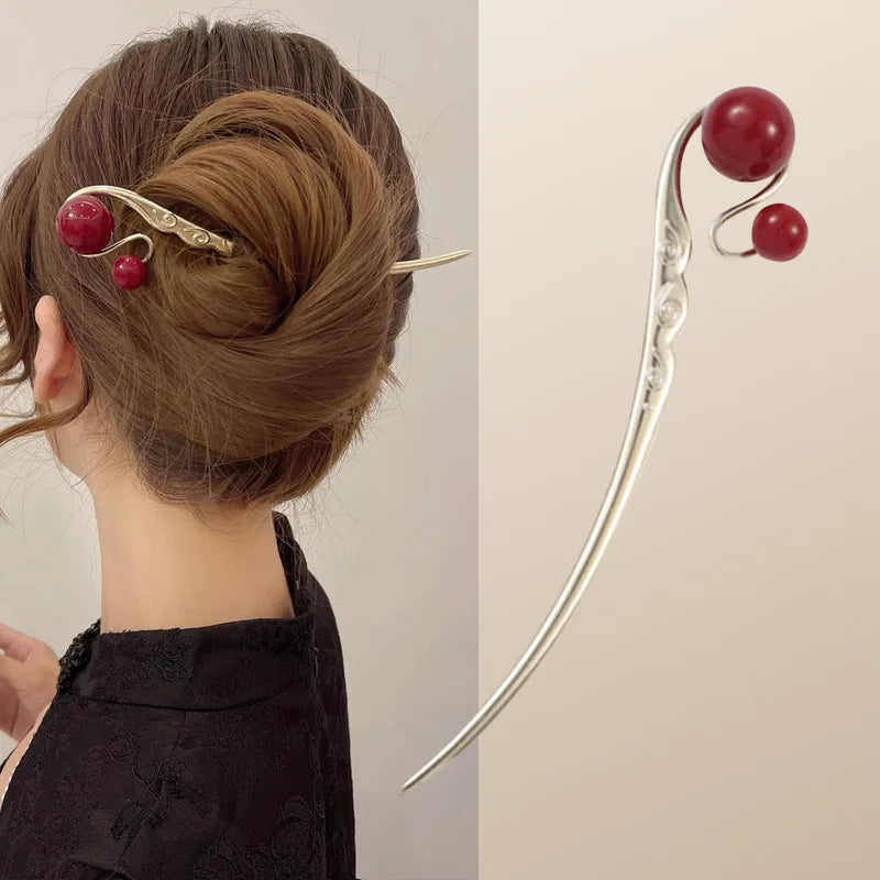 AISHG Retro Pearl Hair Sticks Vintage Chinese Style Hair Accessories