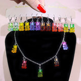 Cartoon Gradient Bear Earrings Girly Party Jewelry