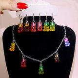 Cartoon Gradient Bear Earrings Girly Party Jewelry