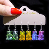 Cartoon Gradient Bear Earrings Girly Party Jewelry