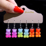 Cartoon Gradient Bear Earrings Girly Party Jewelry