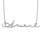 925 Silver Personalized Name Pendant Necklace Cursive Choker BFF Jewelry