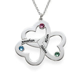 925 Silver Personalized Name Birthstone Necklaces for Family
