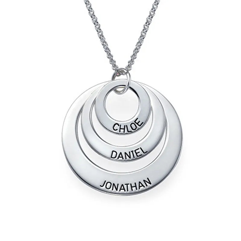 925 Silver 3 Names Necklace for Women Jewelry