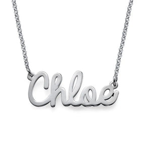 925 Silver Woman Necklace Personalized Cursive Letter Pendant Romantic Gift