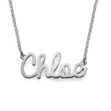 925 Silver Woman Necklace Personalized Cursive Letter Pendant Romantic Gift