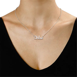 925 Silver Woman Necklace Personalized Cursive Letter Pendant Romantic Gift