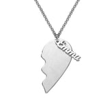 925 Silver Heart Necklace Personalized Name Pendant