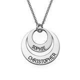 925 Silver Family Name Necklace Engraved Boho Jewelry