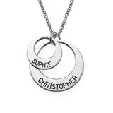 925 Silver Family Name Necklace Engraved Boho Jewelry