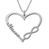 925 Silver Personalized Heart Name Necklaces Engraved Necklace