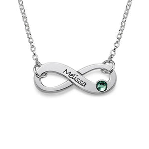 925 Silver Name Necklace Heart Infinity Birthstone Name Necklaces